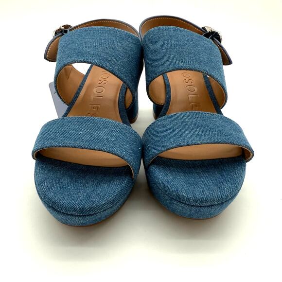 Aerosoles Camera Retro Comfort Denim Platform Sandals Chunky Block Heel NWB 6 - Picture 3 of 5